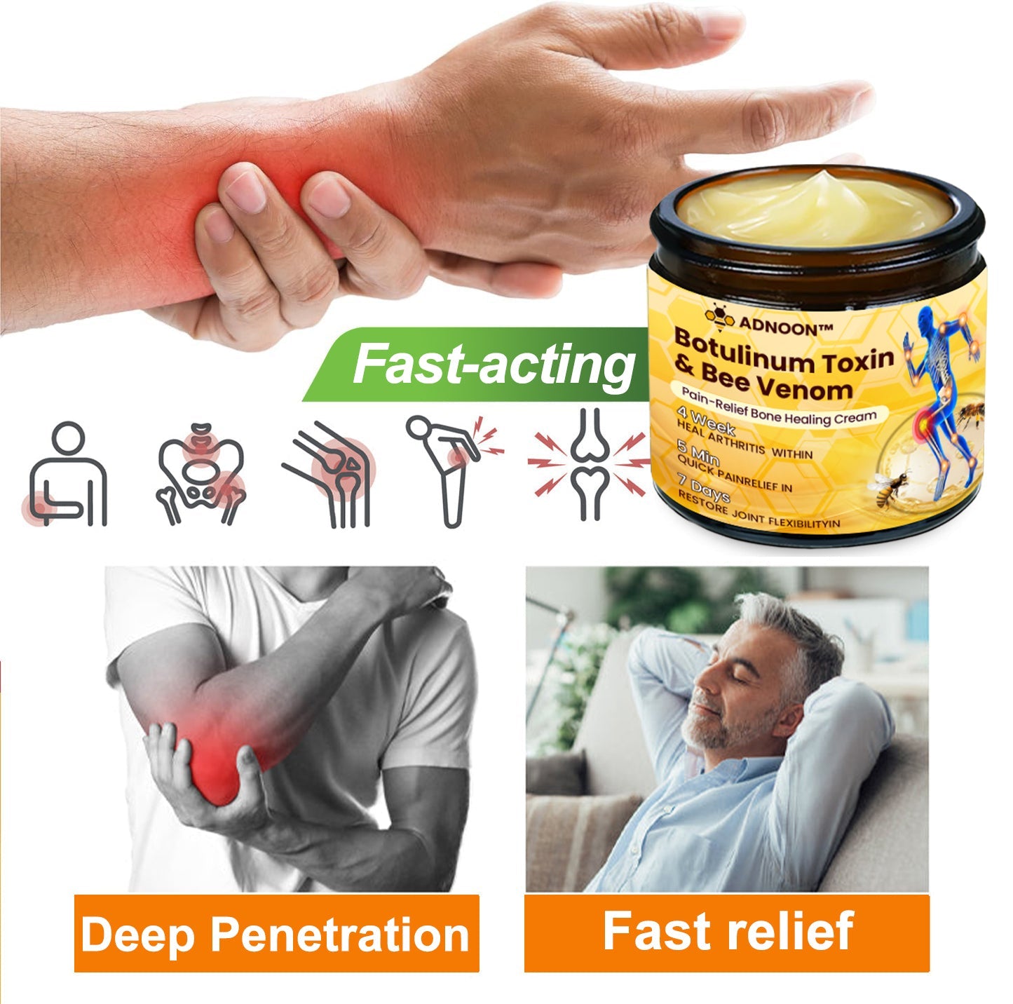 ADNOON™ Botulinum Toxin & Bee Venom Pain-Relief Bone Healing Cream